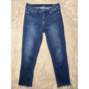 Lucky Brand Los Angeles Regular Fit Womens Size 8/29 Straight Slim Raw Hem Blue